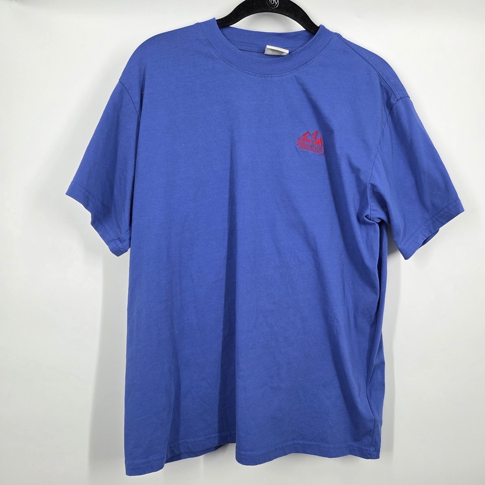 Marmot Regular Fit Men's M Blue Solid Short Sleeve Crew Neck Logo T-Shirt